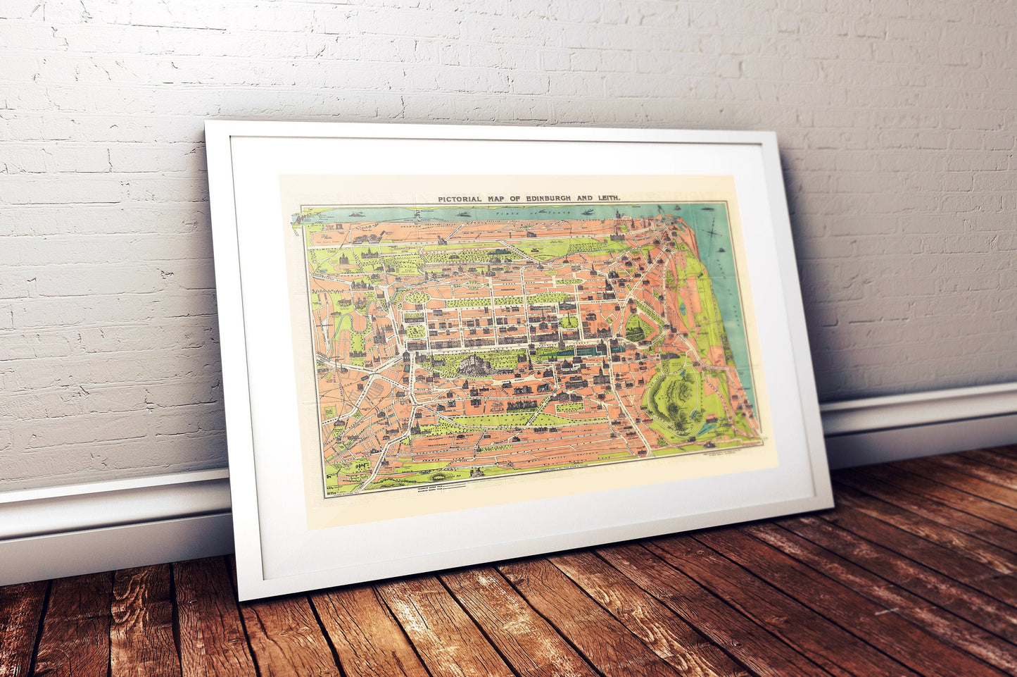 Edinburgh and Leith Vintage Map, Pictorial Map of Scotland's Capital - Wall Art, Scottish Gifts, Old Edinburgh