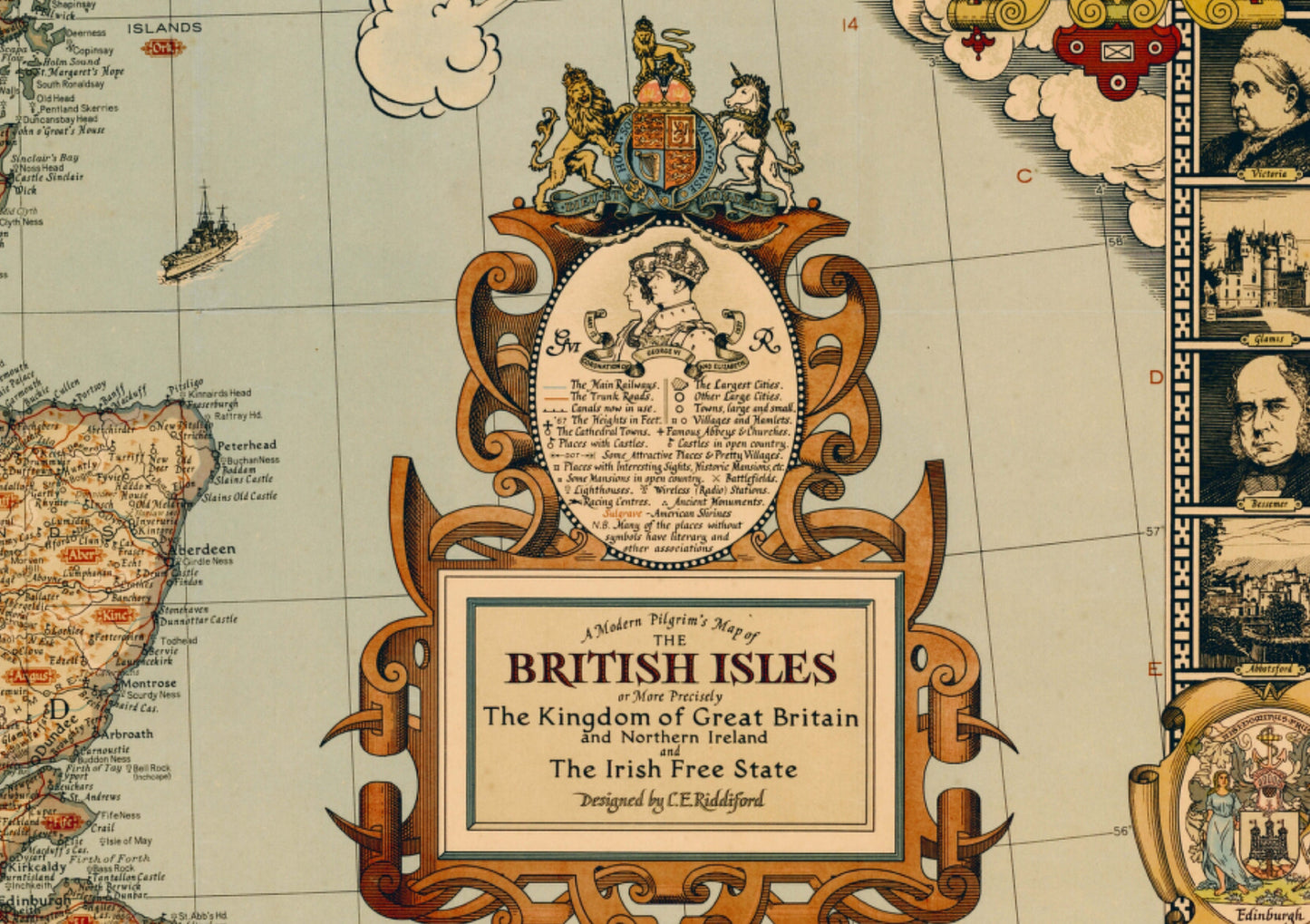 Story Map of United Kingdom Great Britain vintage map | Vintage Poster Wall Art Print |Antique maps | Ancient Britain | Vintage Maps