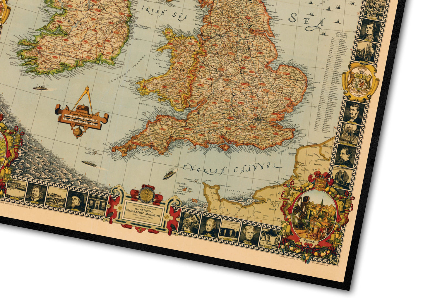 Story Map of United Kingdom Great Britain vintage map | Vintage Poster Wall Art Print |Antique maps | Ancient Britain | Vintage Maps