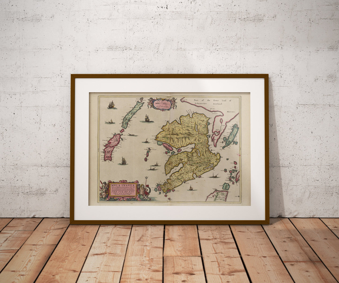 Old Isle of Mull Map | Mvla Insvla | Old Antique Map | 1665 | Blaeu Map | Tobermory, Kilchoan, Kintyre, Craignure, Calgary, Salen