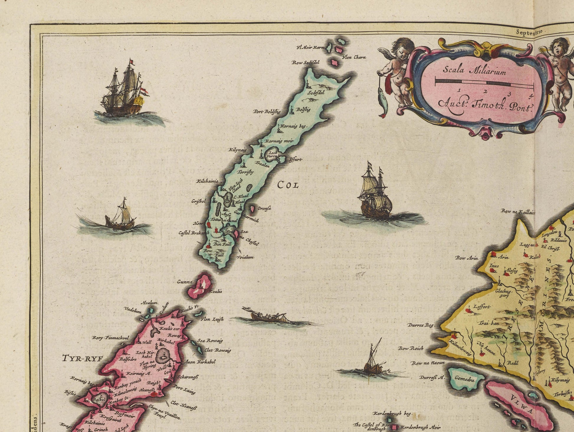Old Isle of Mull Map | Mvla Insvla | Old Antique Map | 1665 | Blaeu Map | Tobermory, Kilchoan, Kintyre, Craignure, Calgary, Salen