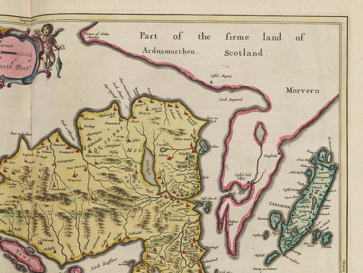 Old Isle of Mull Map | Mvla Insvla | Old Antique Map | 1665 | Blaeu Map | Tobermory, Kilchoan, Kintyre, Craignure, Calgary, Salen