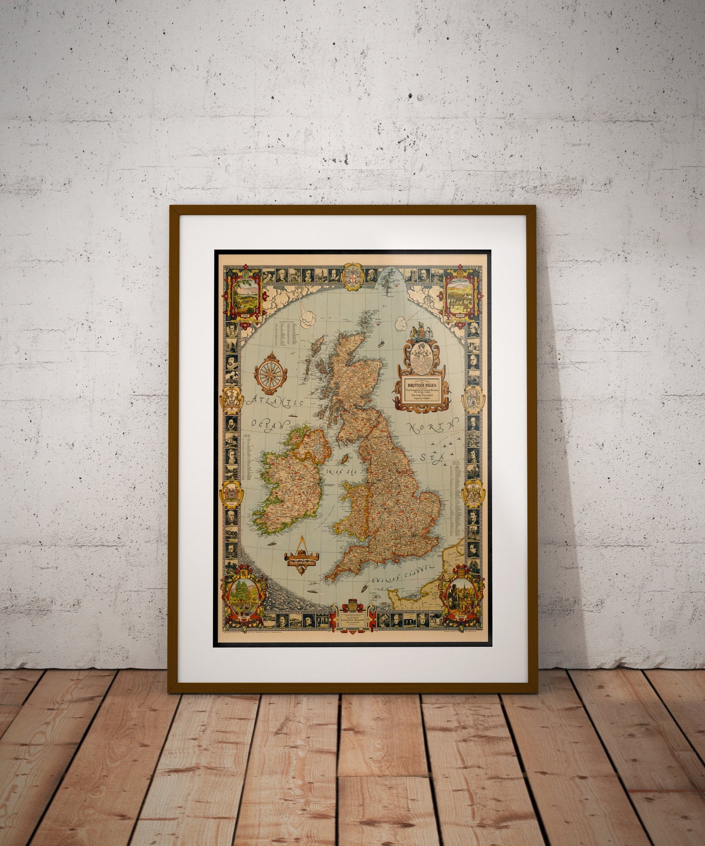 Story Map of United Kingdom Great Britain vintage map | Vintage Poster Wall Art Print |Antique maps | Ancient Britain | Vintage Maps