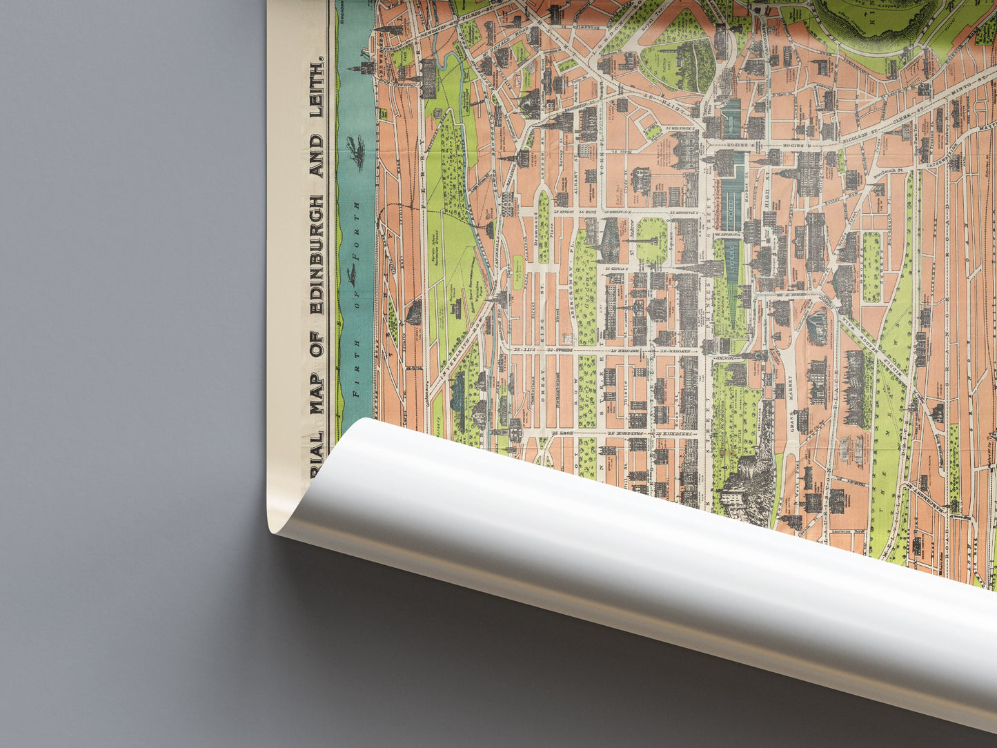 Edinburgh and Leith Vintage Map, Pictorial Map of Scotland's Capital - Wall Art, Scottish Gifts, Old Edinburgh
