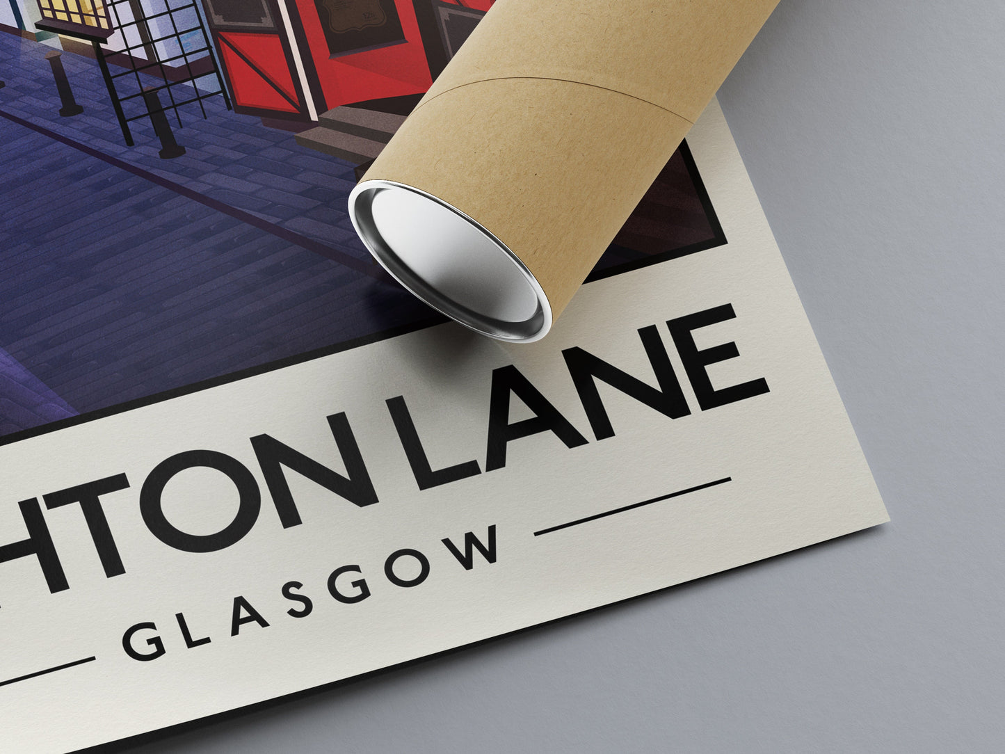 Ashton Lane Poster, Glasgow West End street illustration, Glasgow Print, Scottish Art, Scottish
