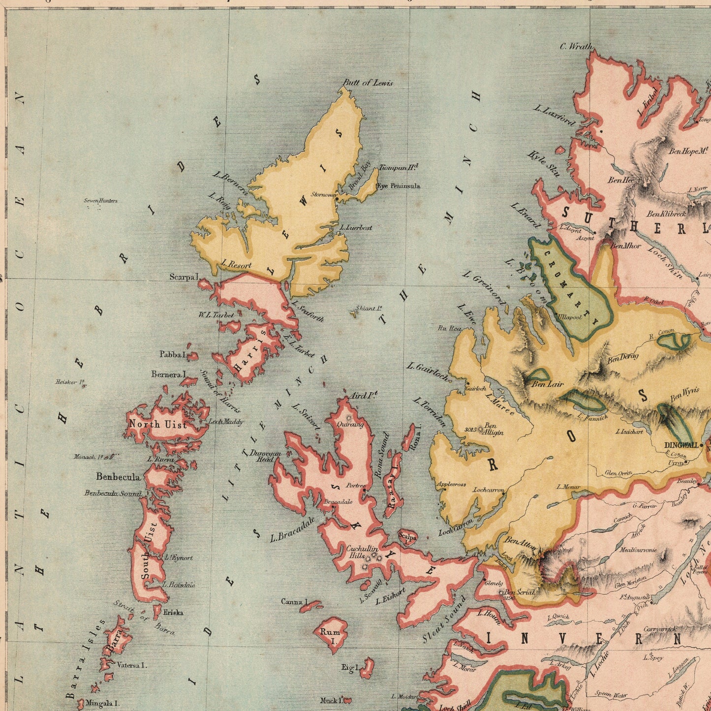 Historic Scottish Map | 1852 | antique wall art | home decor | Scottish Gift l Art Print |Antique maps | Ancient Britain | Vintage Maps