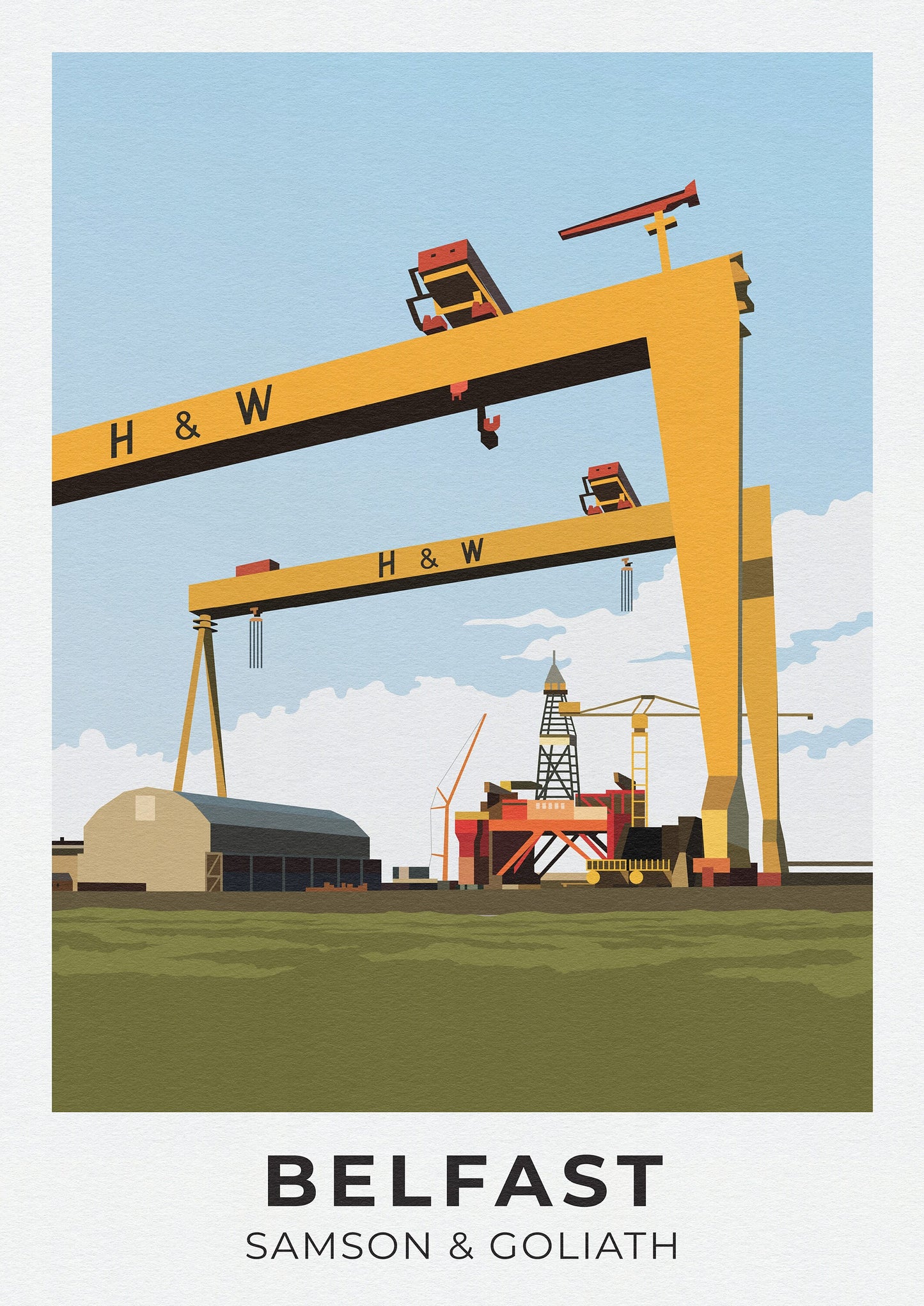 Belfast, Samson and Goliath Print | Northern Ireland | Harland and Wolff | Iconic Landmark | Belfast Cranes