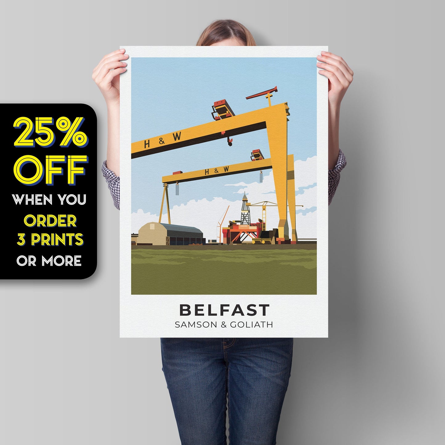 Belfast, Samson and Goliath Print | Northern Ireland | Harland and Wolff | Iconic Landmark | Belfast Cranes
