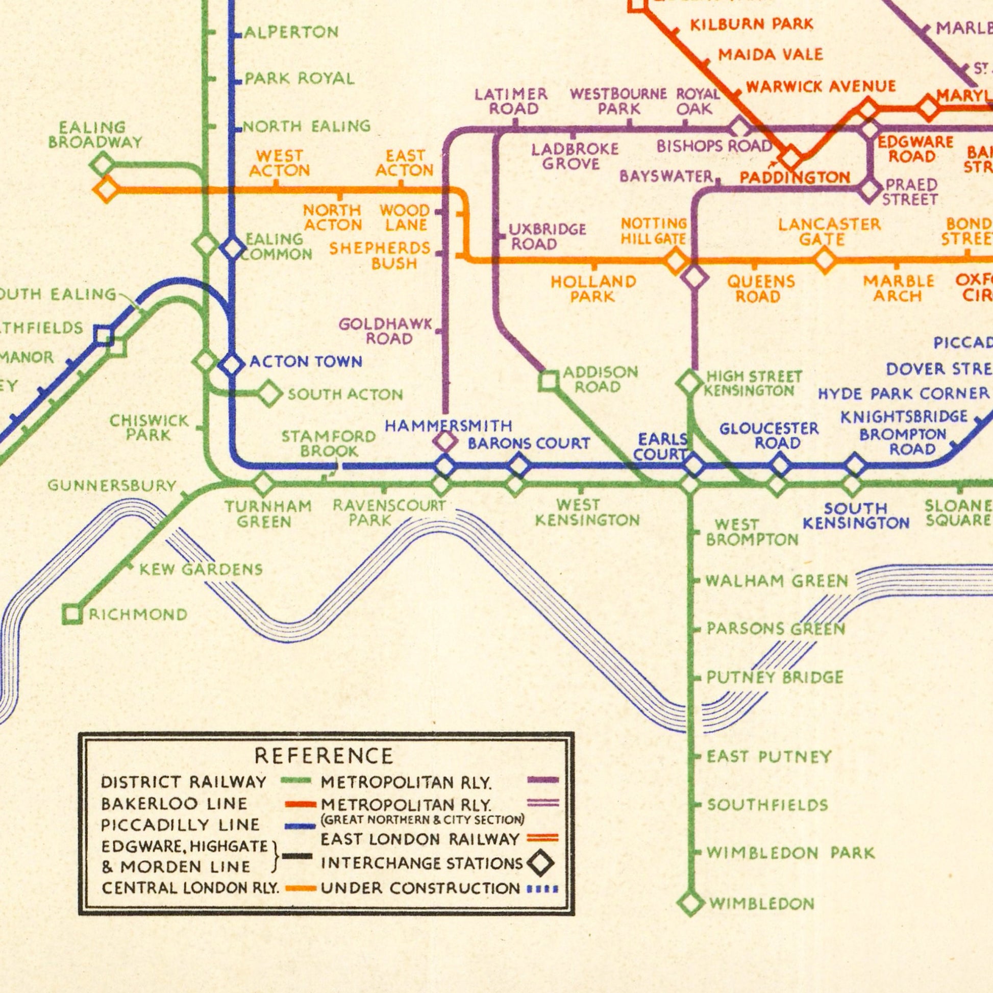 London Subway Underground Poster | Harry Beck's Tube map | Vintage London Print | 1933 | Antique British Map | Retro Subway Map