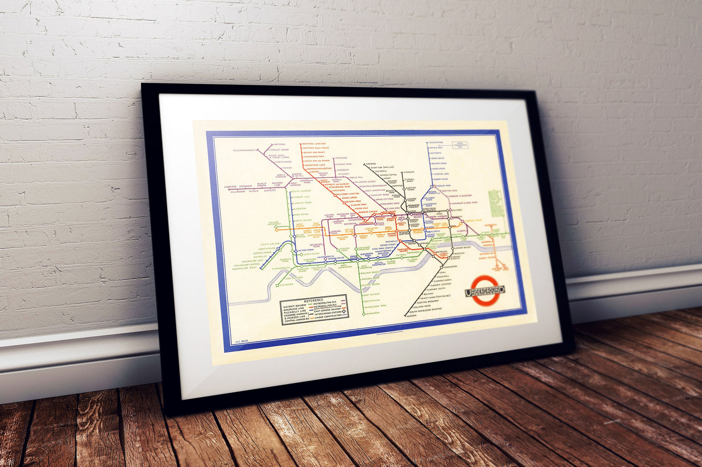 London Subway Underground Poster | Harry Beck's Tube map | Vintage London Print | 1933 | Antique British Map | Retro Subway Map