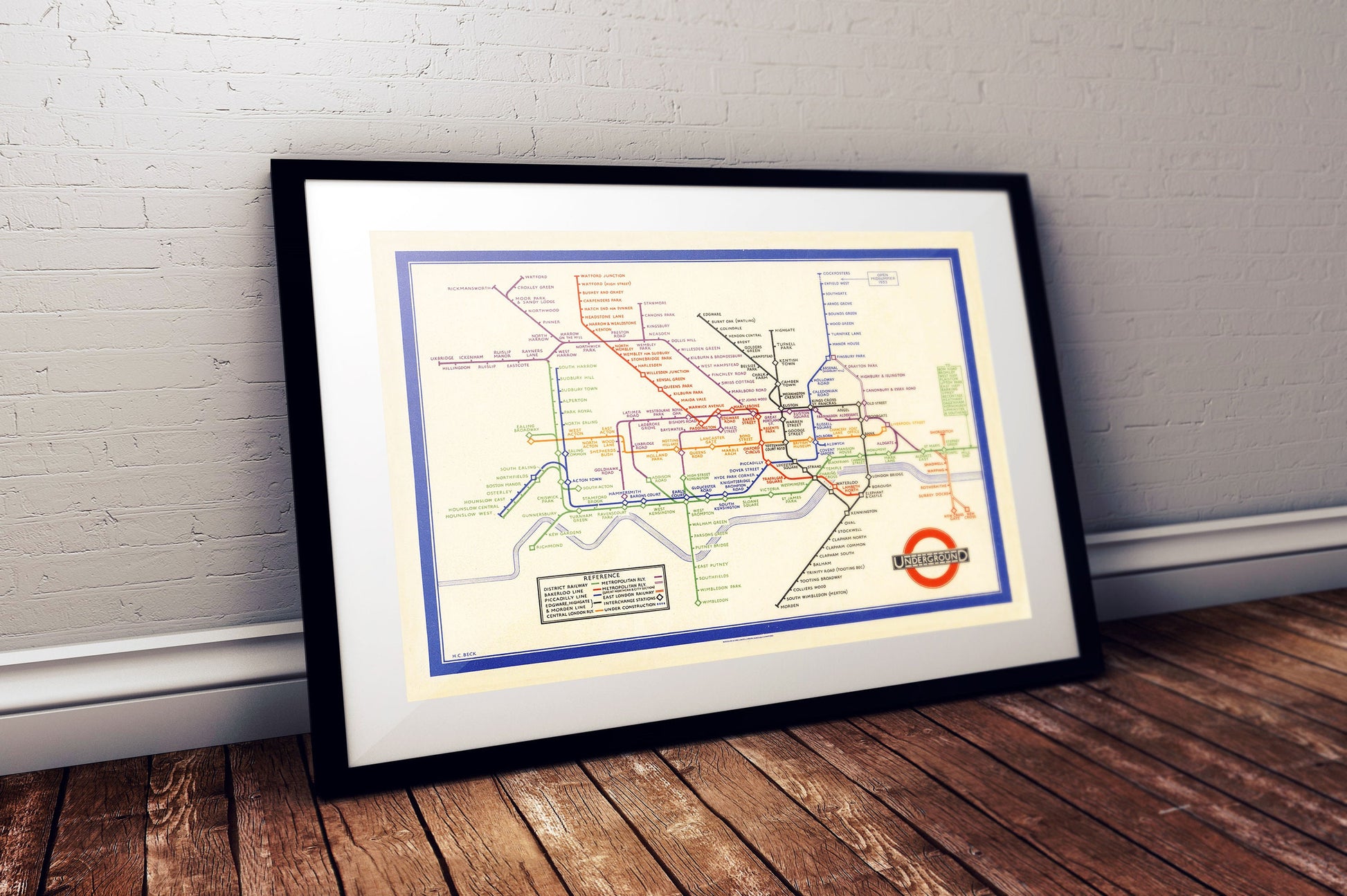London Subway Underground Poster | Harry Beck's Tube map | Vintage London Print | 1933 | Antique British Map | Retro Subway Map
