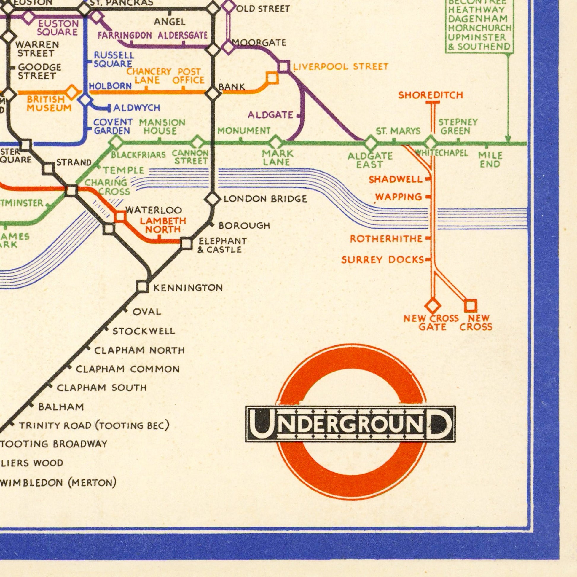 London Subway Underground Poster | Harry Beck's Tube map | Vintage London Print | 1933 | Antique British Map | Retro Subway Map