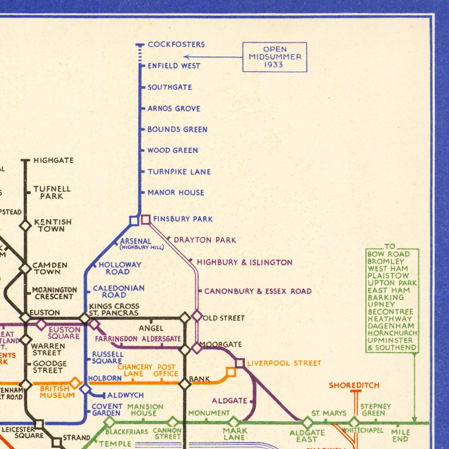 London Subway Underground Poster | Harry Beck's Tube map | Vintage London Print | 1933 | Antique British Map | Retro Subway Map