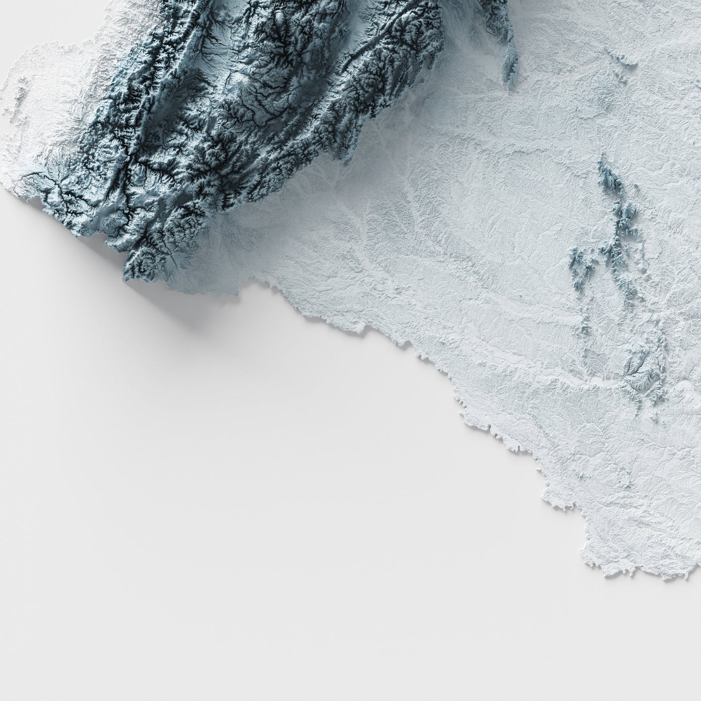 Artistic Relief Map of Colombia - Unique 2D Wall Decor - Colombian Geology - 2D Shaded Relief Map