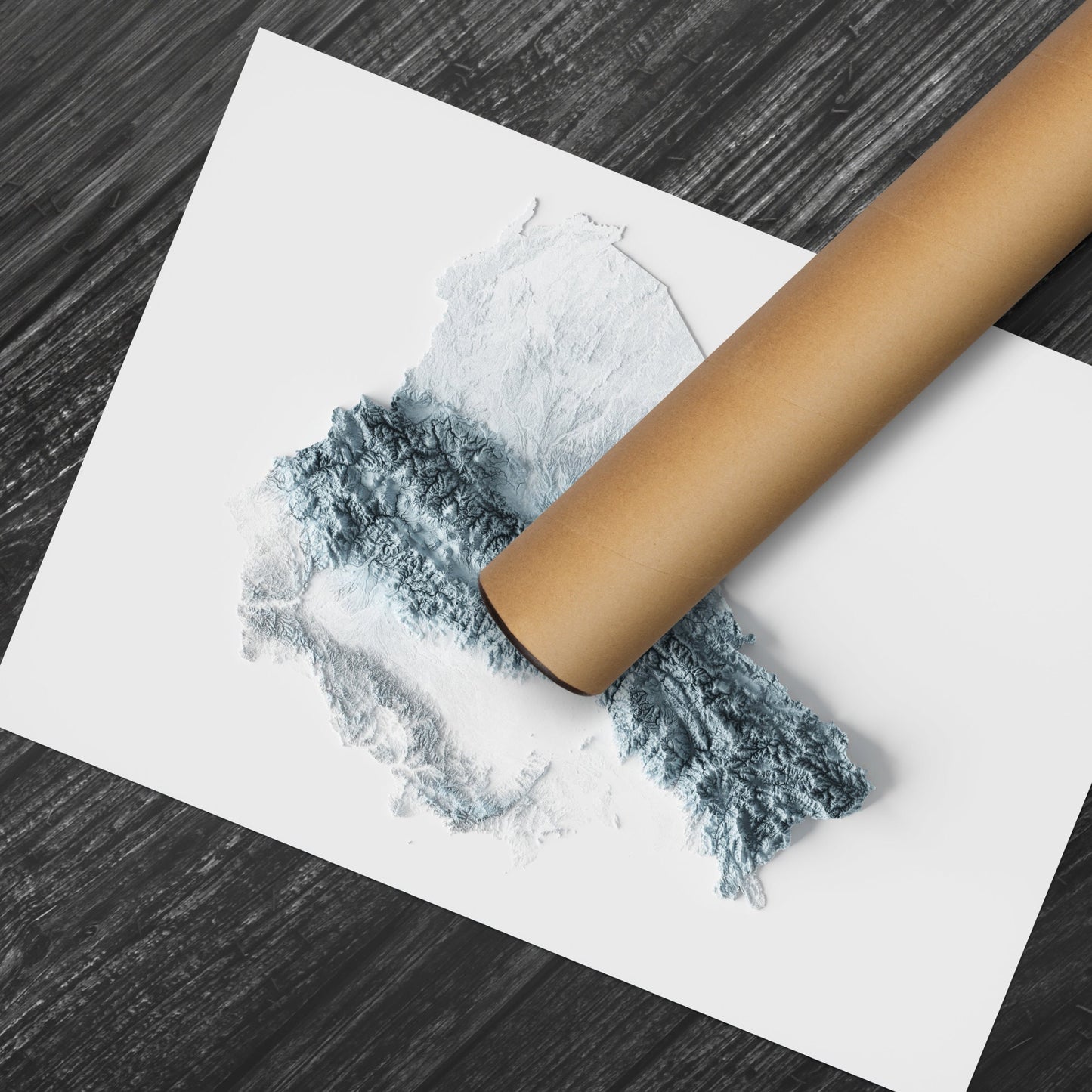 Ecuador Artistic Relief Map - Unique 2D Wall Decor - Ecuadorian Geology - 2D Shaded Relief Map