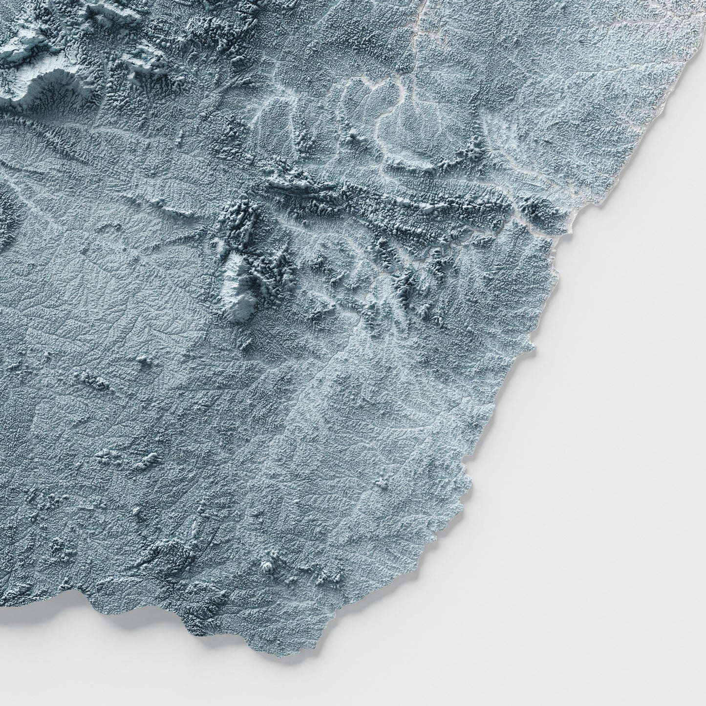 French Guiana Artistic Relief Map - Unique 2D Wall Decor - Geology - 2D Shaded Relief Map