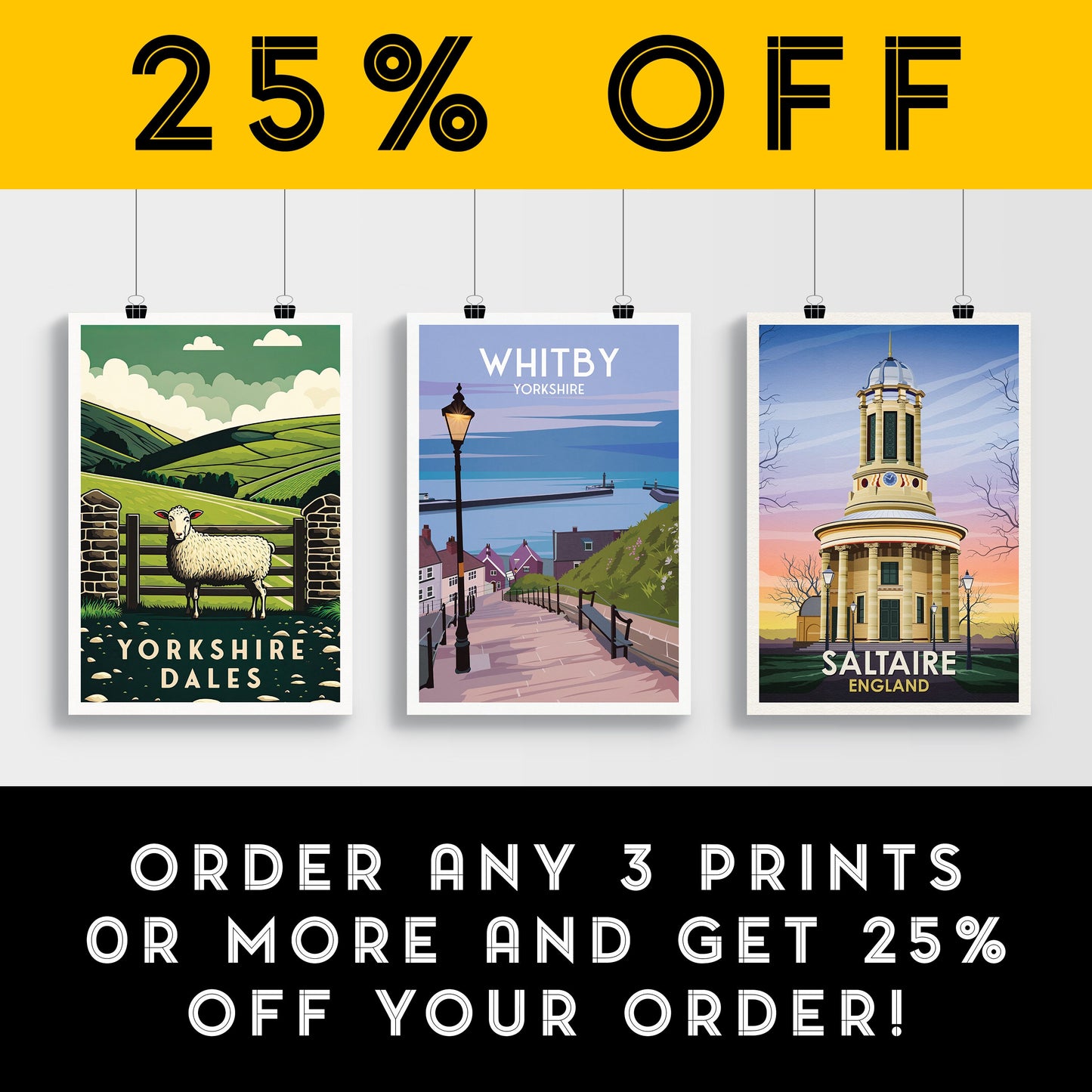 Whitby Travel Poster | 199 steps | Whitby harbour | North Yorkshire Wall Art | Home Decor Artwork | Wedding gift | Birthday Present