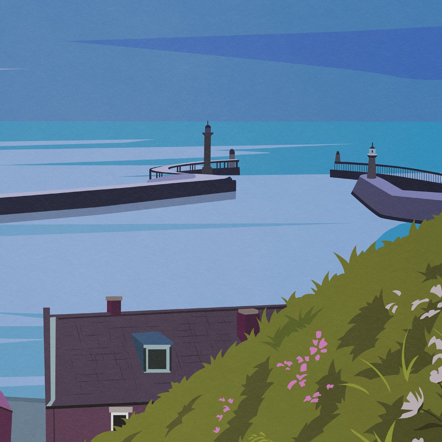 Whitby Travel Poster | 199 steps | Whitby harbour | North Yorkshire Wall Art | Home Decor Artwork | Wedding gift | Birthday Present