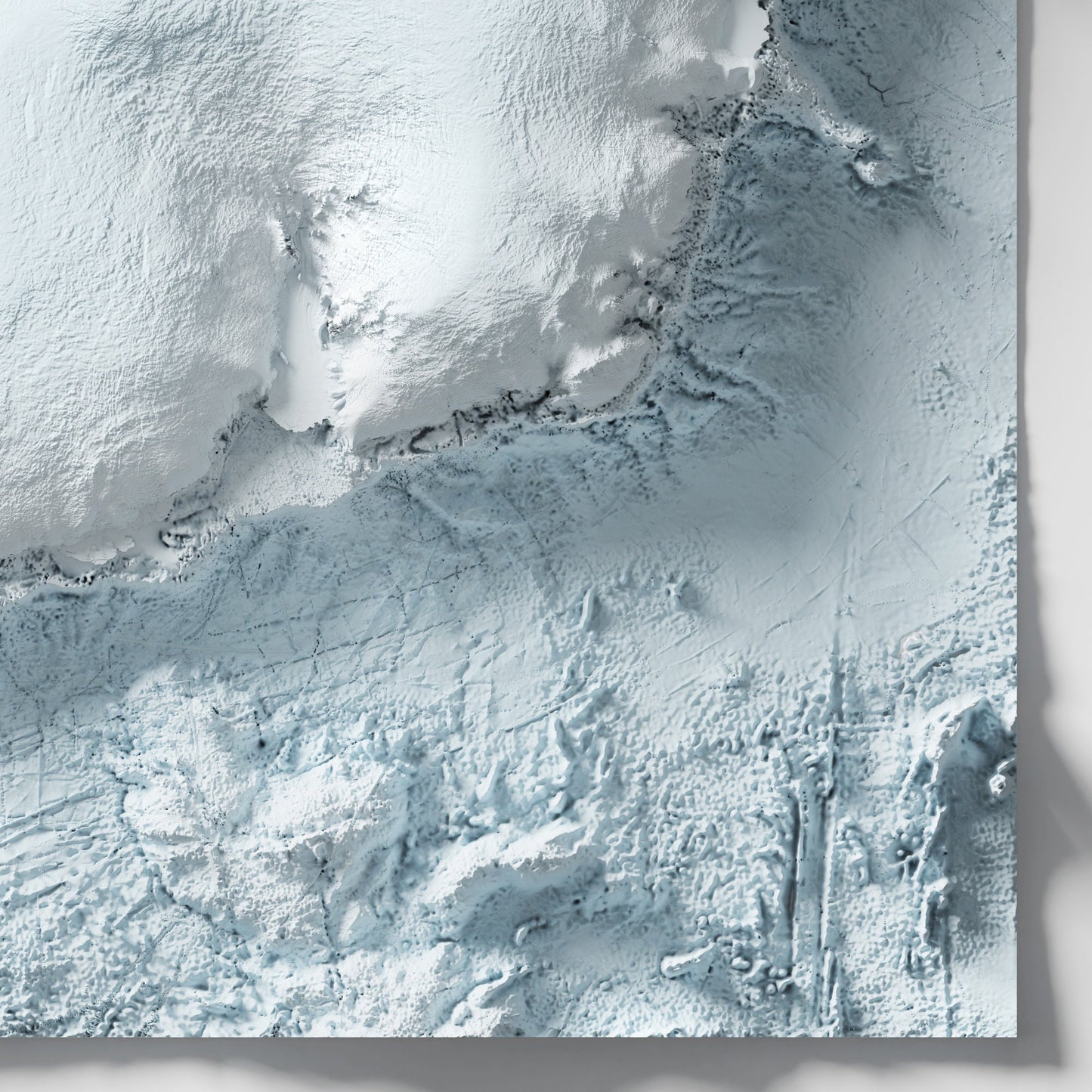 Antarctica Art Relief Map - 2D Bathymetric Print - South Pole Geology - 2D Shaded Relief Map