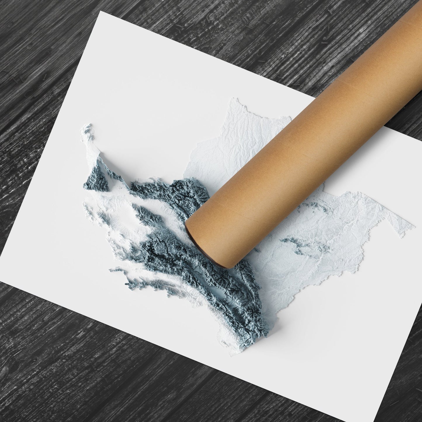 Artistic Relief Map of Colombia - Unique 2D Wall Decor - Colombian Geology - 2D Shaded Relief Map