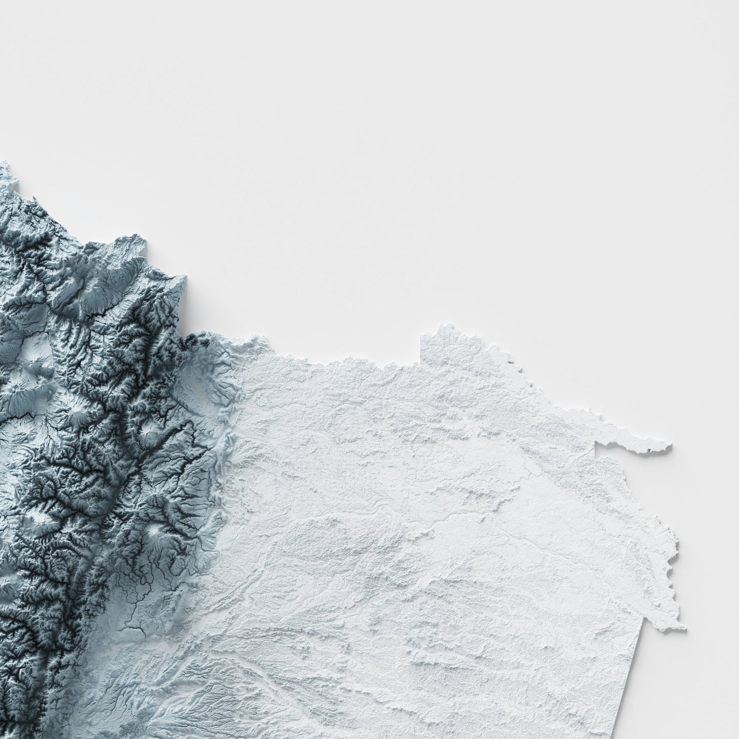 Ecuador Artistic Relief Map - Unique 2D Wall Decor - Ecuadorian Geology - 2D Shaded Relief Map