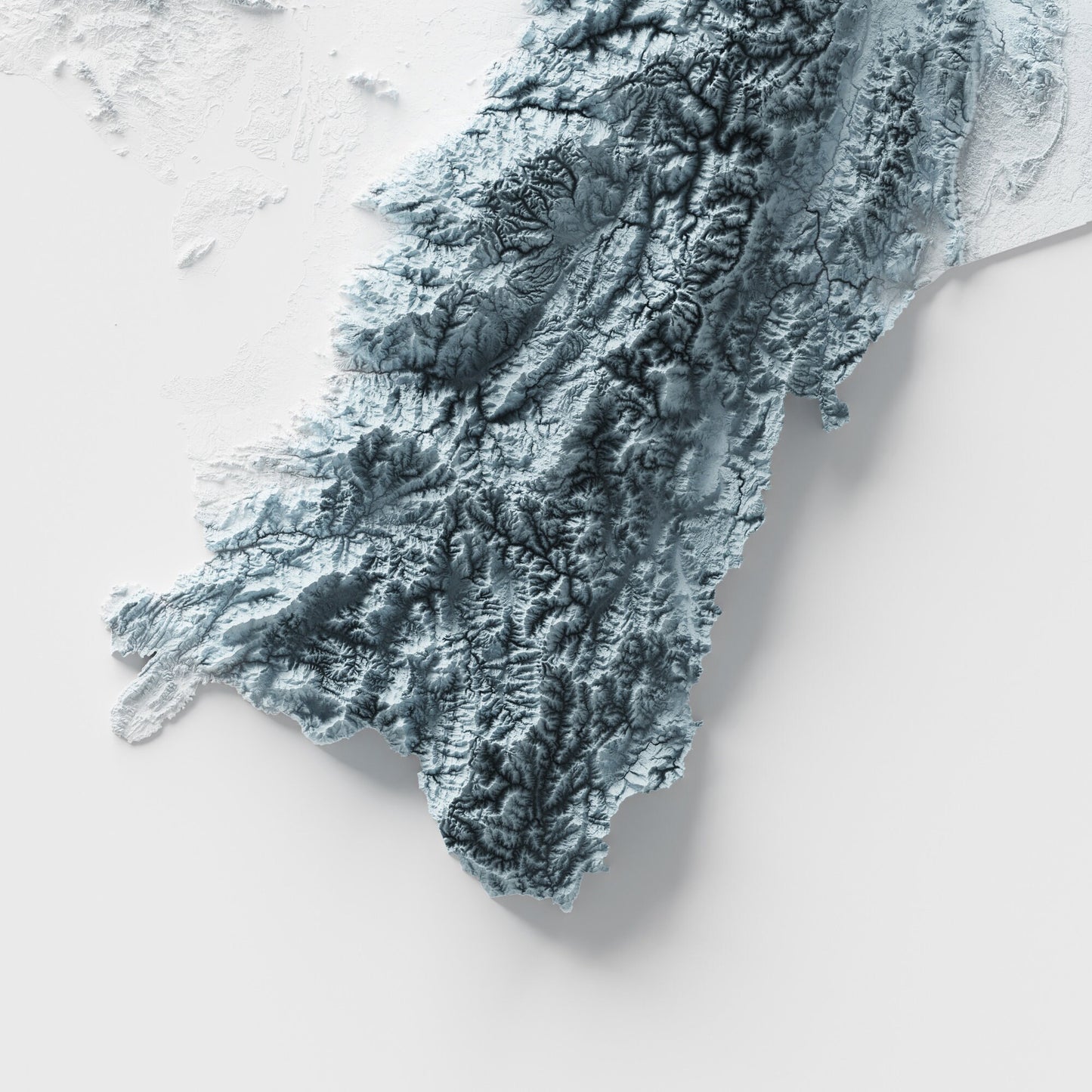 Ecuador Artistic Relief Map - Unique 2D Wall Decor - Ecuadorian Geology - 2D Shaded Relief Map