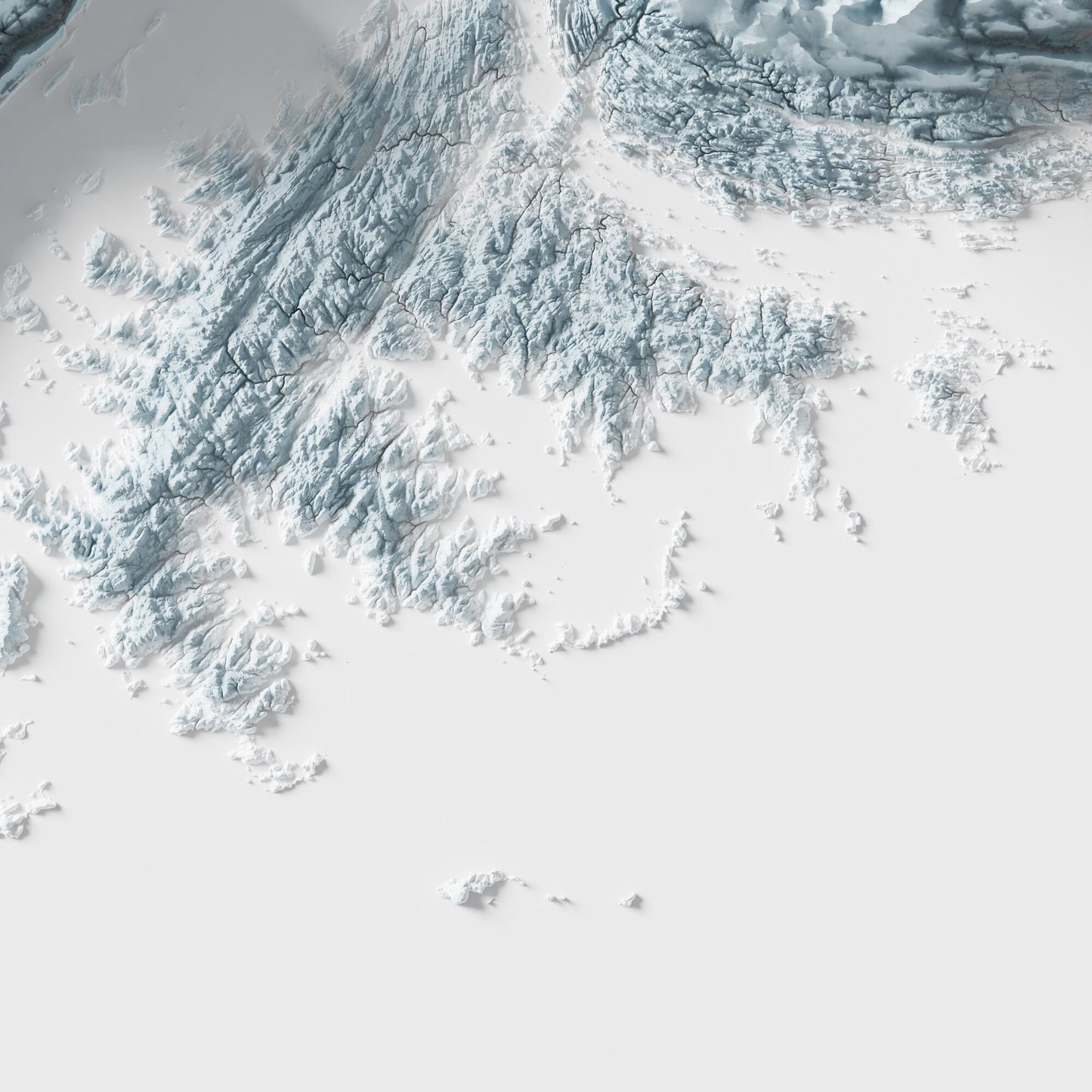 Falkland Islands Artistic Relief Map - Unique 2D Wall Decor - Geology - 2D Shaded Relief Map