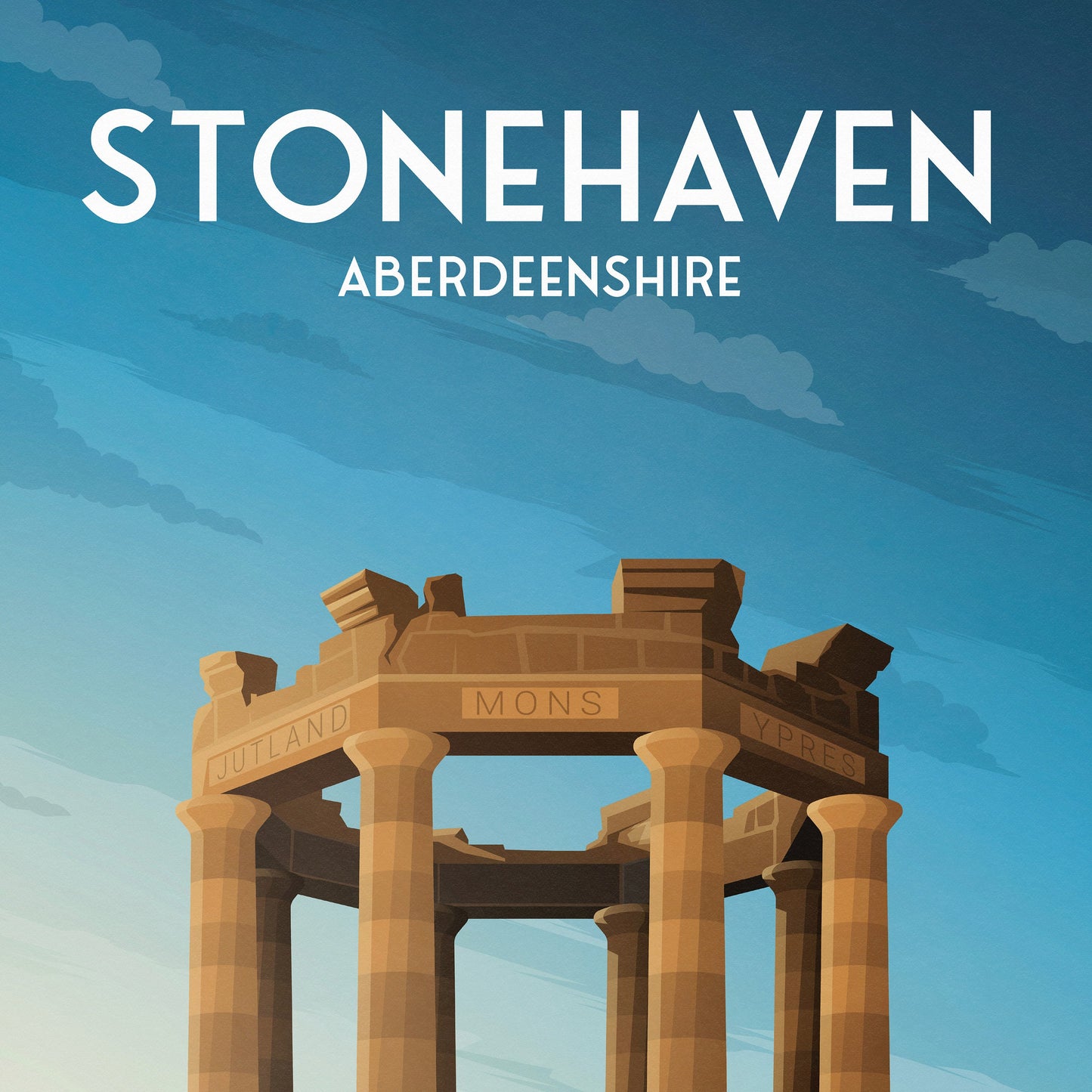 Stonehaven War Memorial Print - Black Hill - Aberdeenshire - Scotland - Kincardine and Deeside