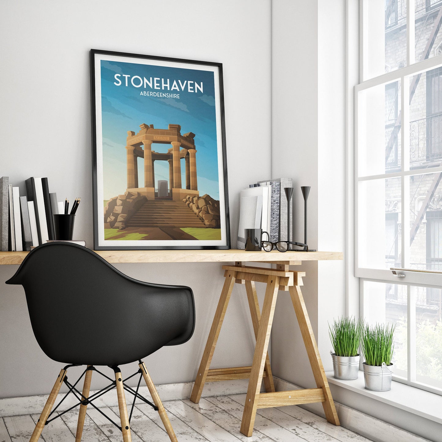 Stonehaven War Memorial Print - Black Hill - Aberdeenshire - Scotland - Kincardine and Deeside
