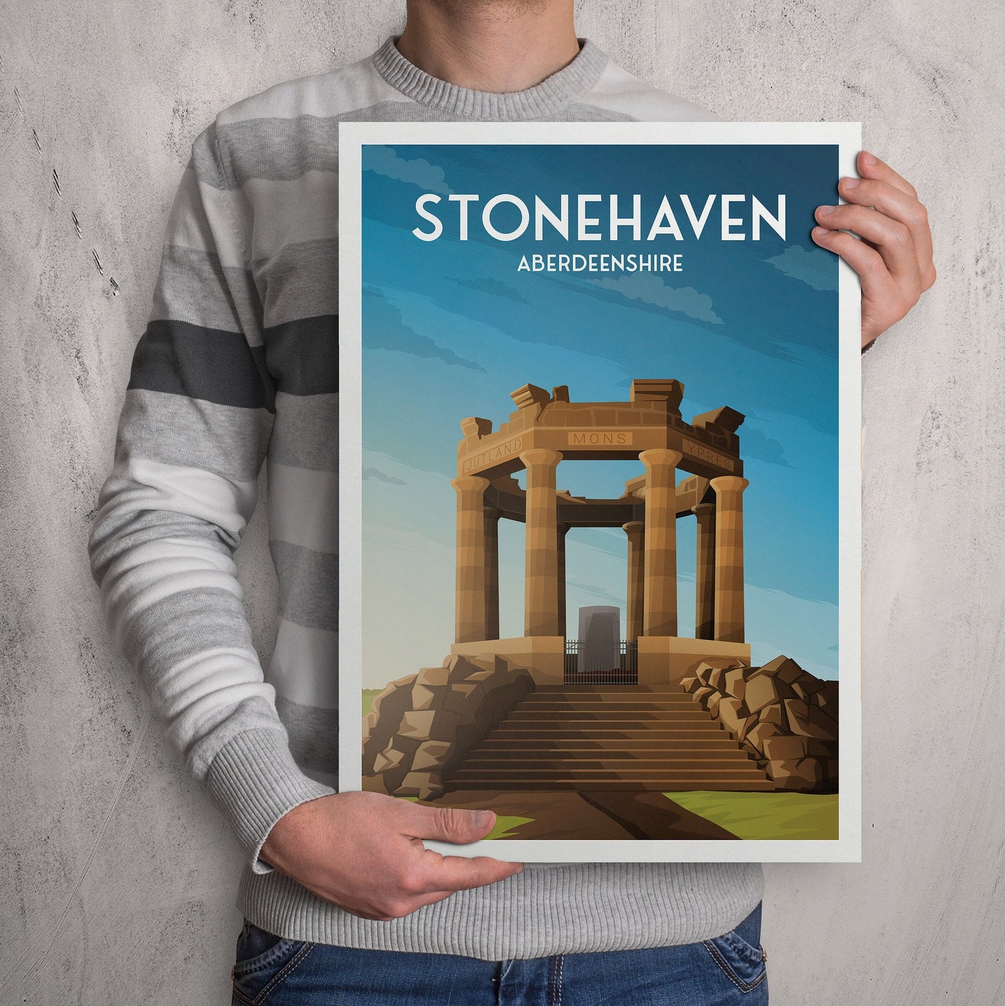 Stonehaven War Memorial Print - Black Hill - Aberdeenshire - Scotland - Kincardine and Deeside