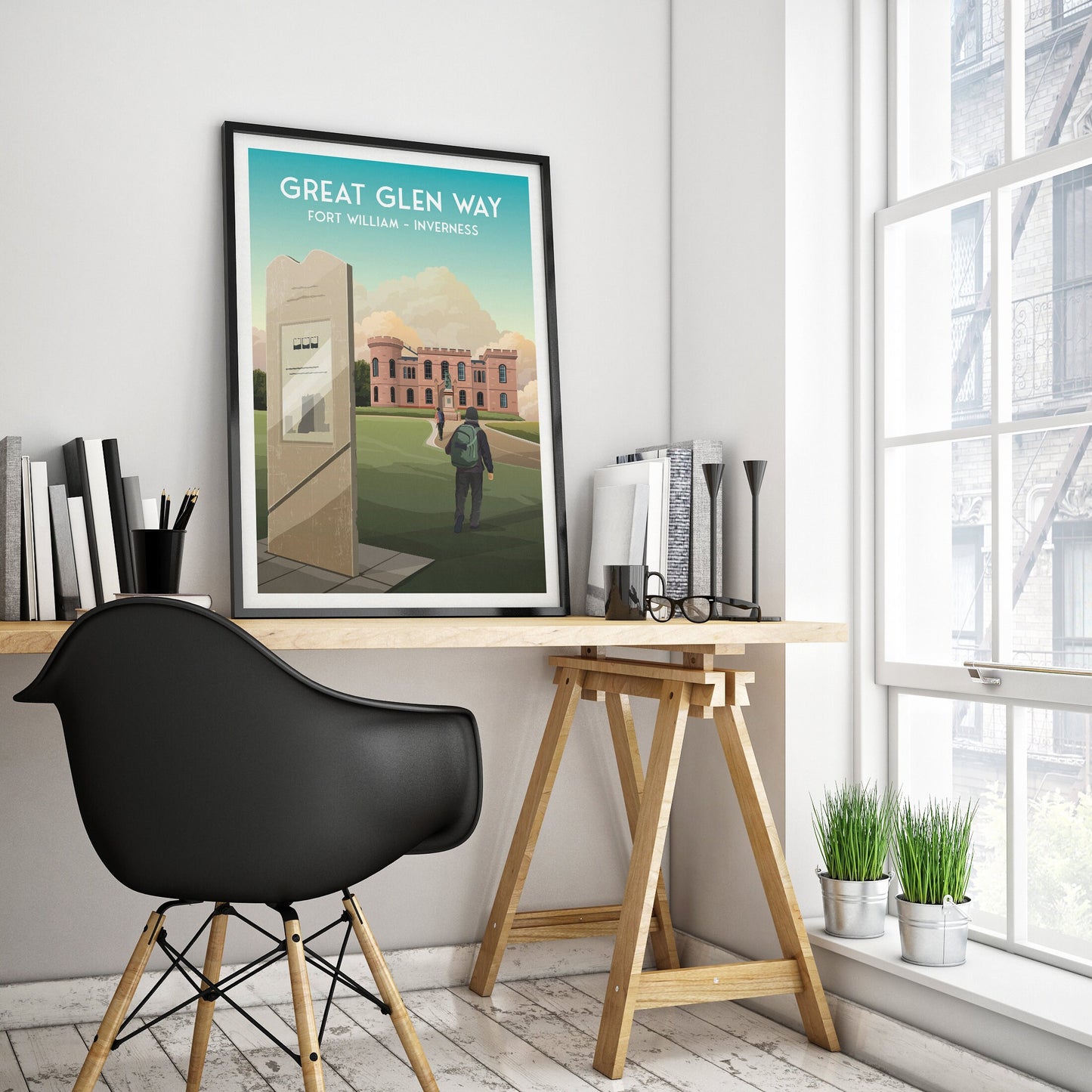 Great Glen Way Poster | Fort William to Inverness | Scottish Highlands | Inverness Castle | Great Scottish Trails