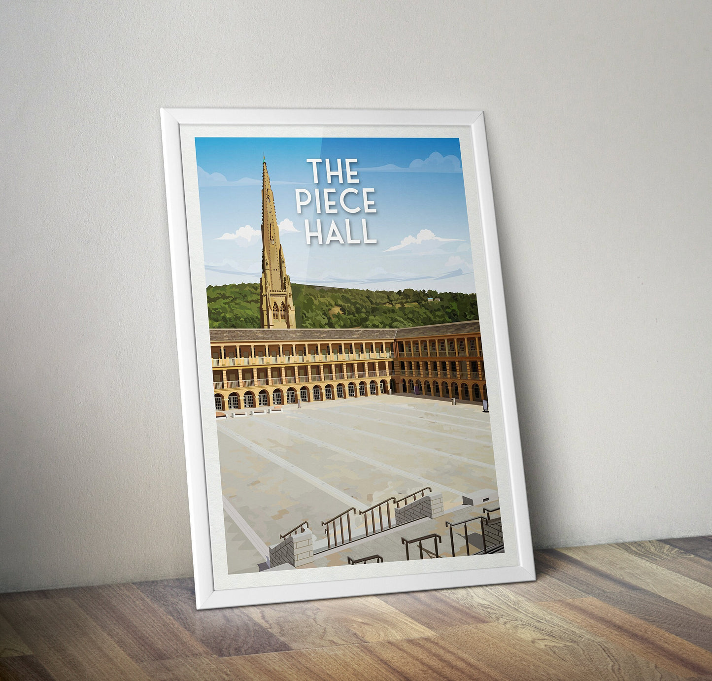 The Piece Hall Print - Travel Poster - Halifax - West Yorkshire - England Wall Art