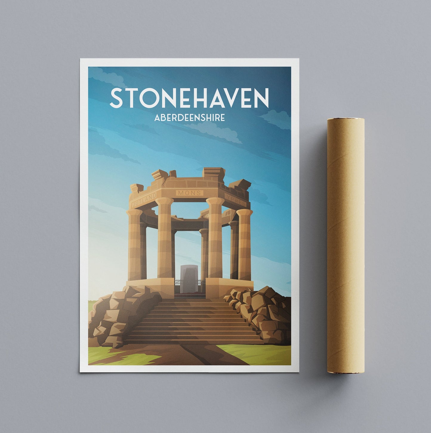 Stonehaven War Memorial Print - Black Hill - Aberdeenshire - Scotland - Kincardine and Deeside