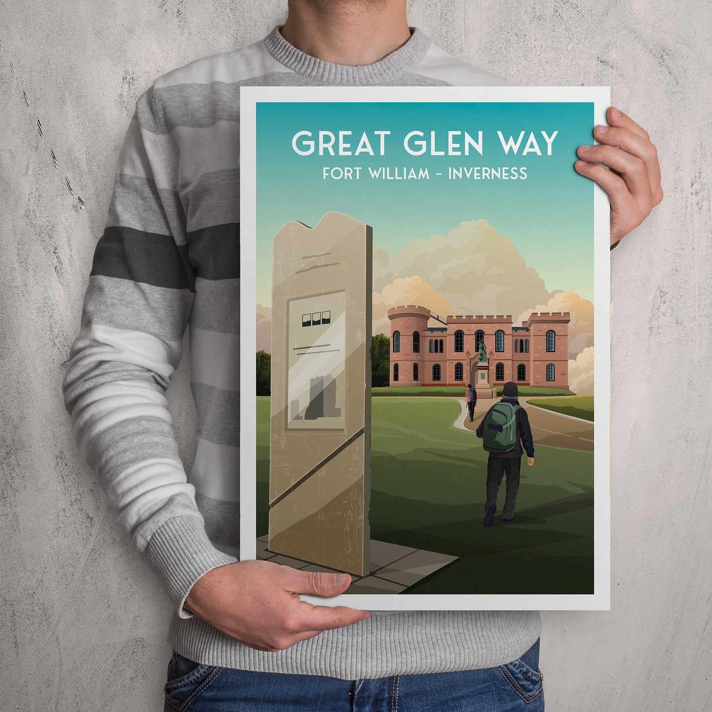 Great Glen Way Poster | Fort William to Inverness | Scottish Highlands | Inverness Castle | Great Scottish Trails