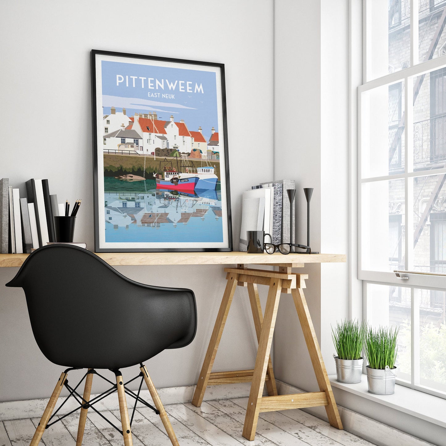 Pittenweem Harbour Poster, Fife Travel Poster, Fife East Neuk Wall Art Print, Scottish Gift, Pittenweem Arts Festival