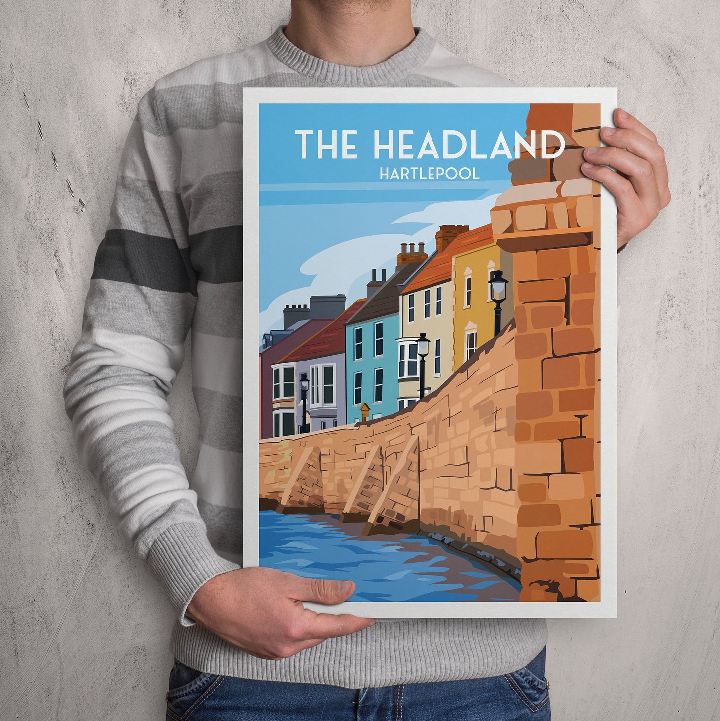 The Headland Print - Hartlepool Travel Poster - England - Wall Art