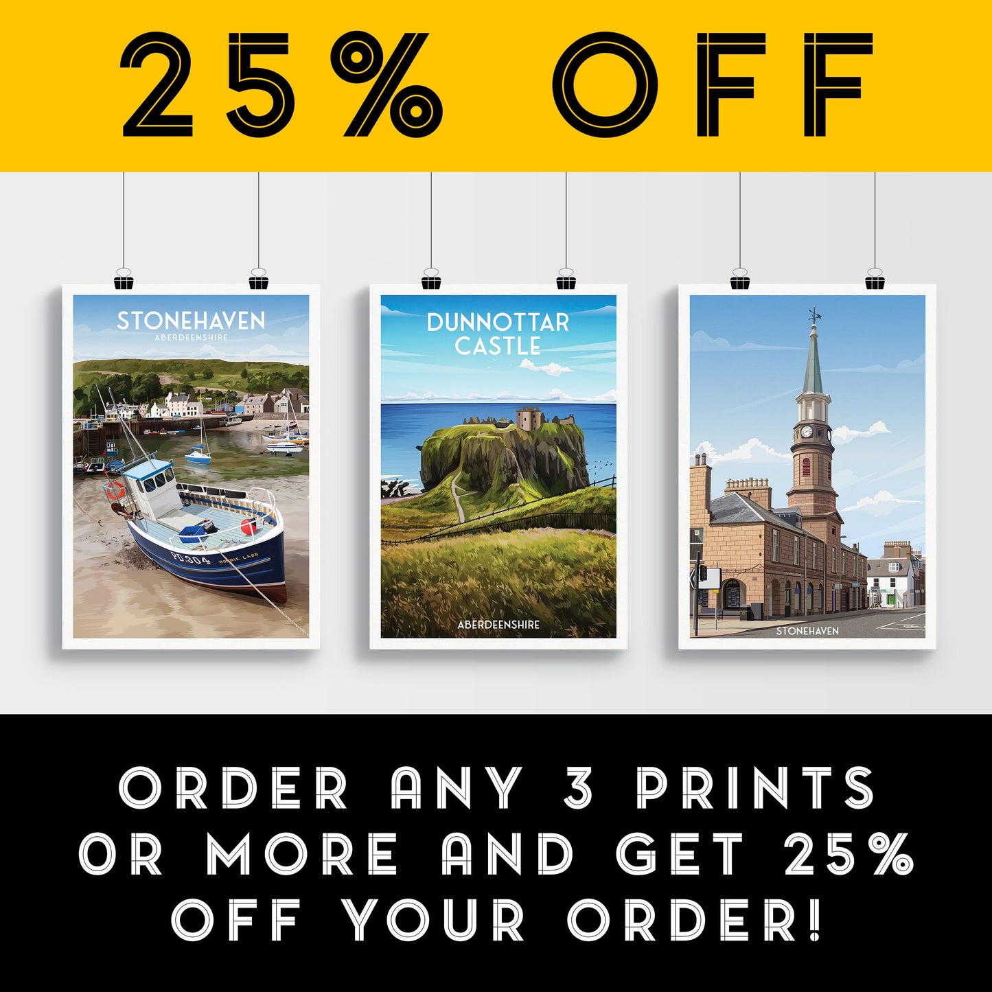 Dunnottar Castle Travel Poster - A Breathtaking Scottish Adventure - Stonehaven Print - Wedding gift - Birthday present