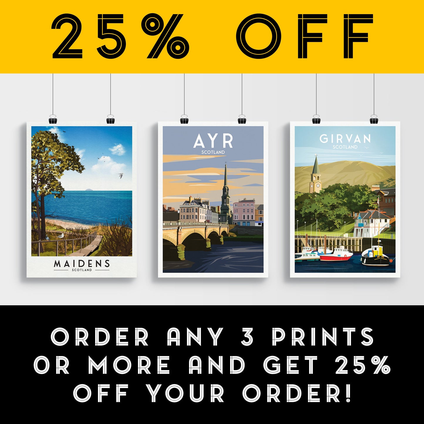 Ayr Print - Scotland Travel Poster - New Bridge - Ayrshire