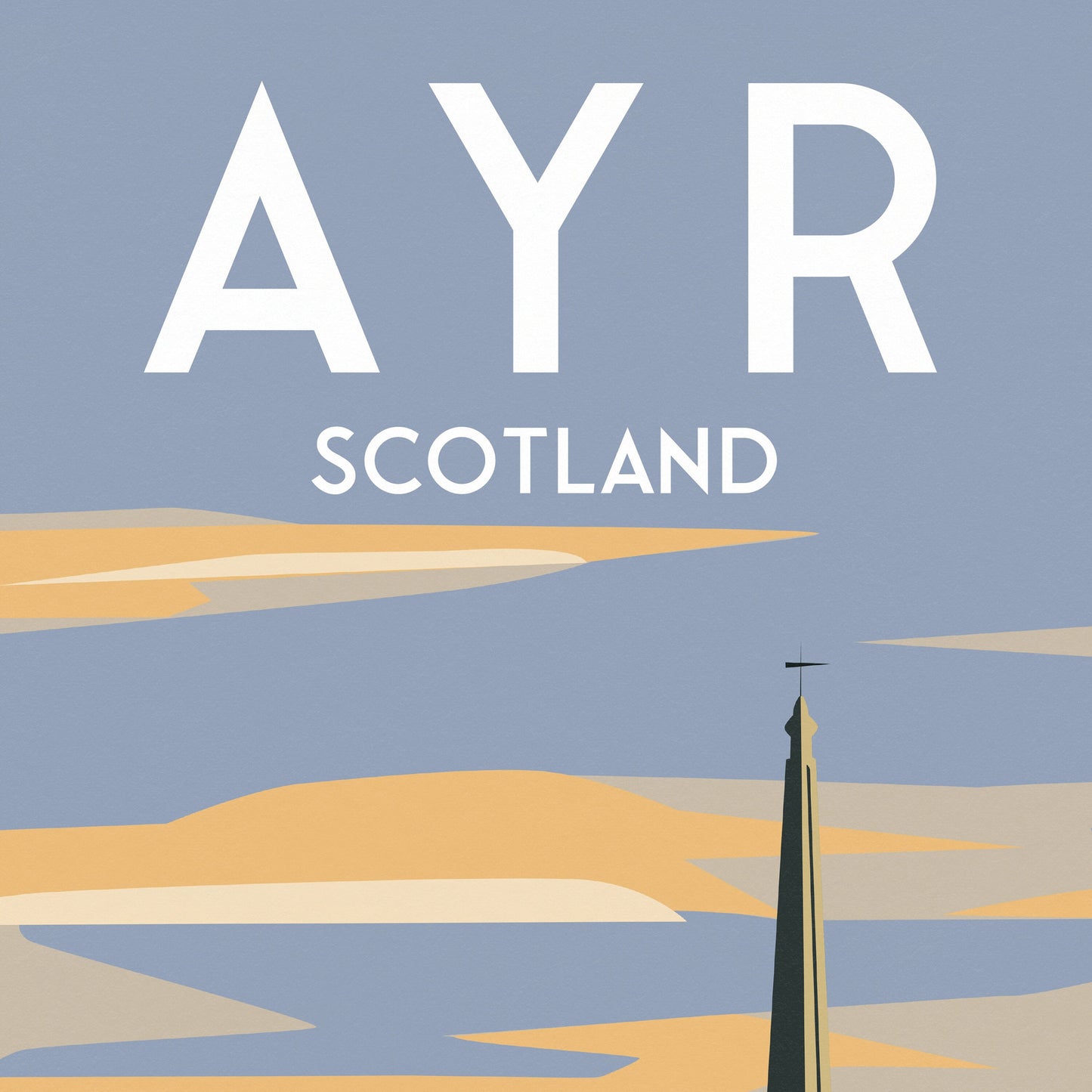 Ayr Print - Scotland Travel Poster - New Bridge - Ayrshire