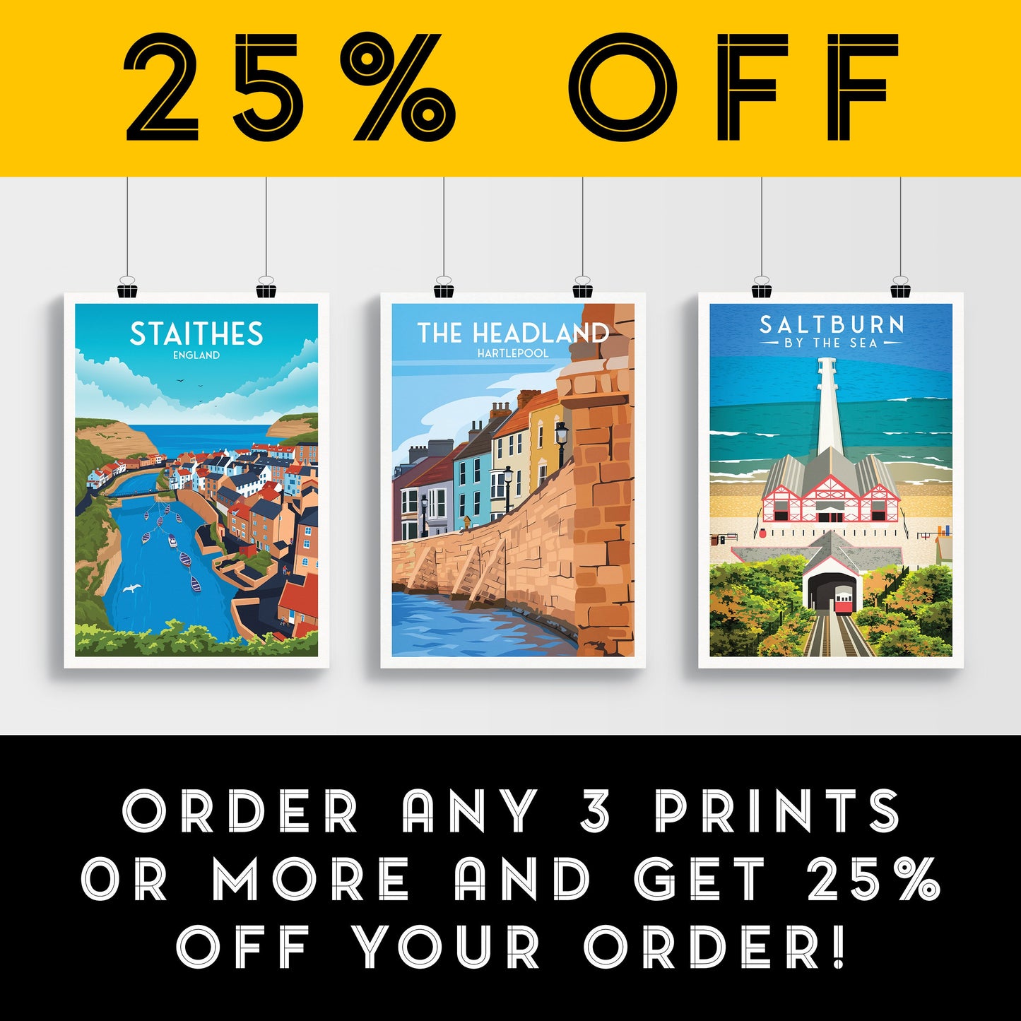 The Headland Print - Hartlepool Travel Poster - England - Wall Art