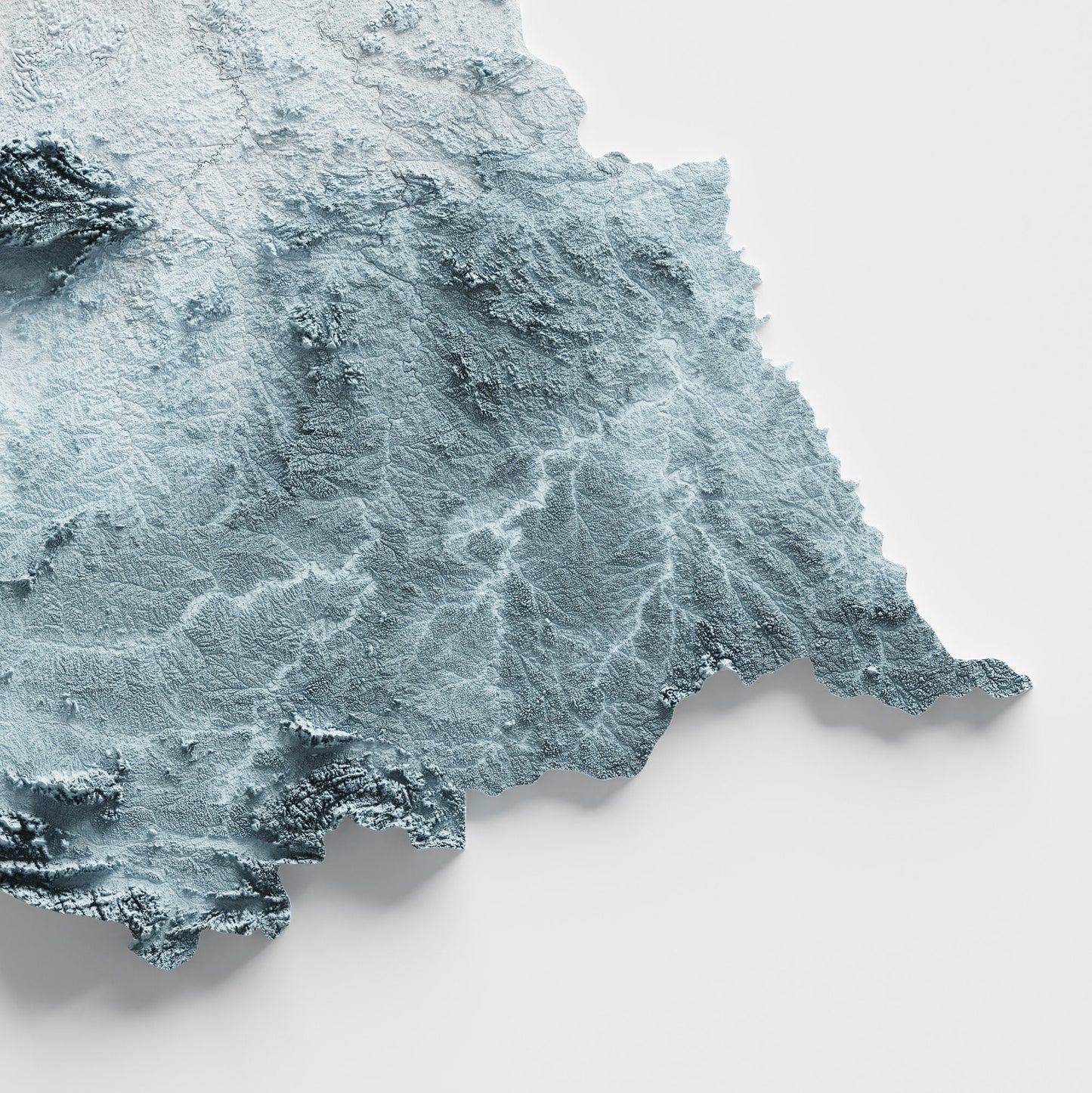 Guyana Artistic Relief Map - Unique 2D Wall Decor - Geology - 2D Shaded Relief Map