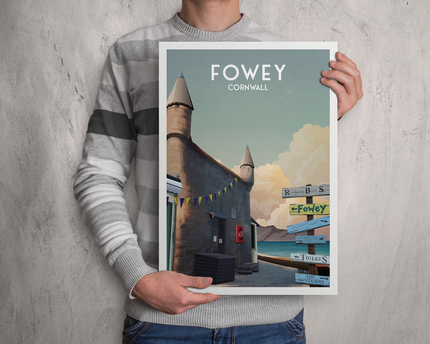 Fowey Print - Cornwall Travel Poster - England
