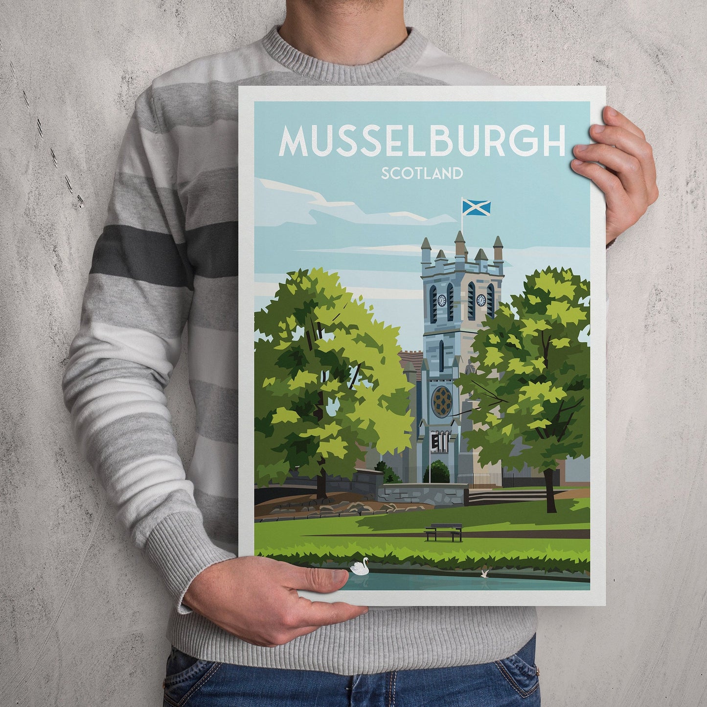 Musselburgh Print - St Andrews High Church - Edinburgh Poster - East Lothian - Midlothian