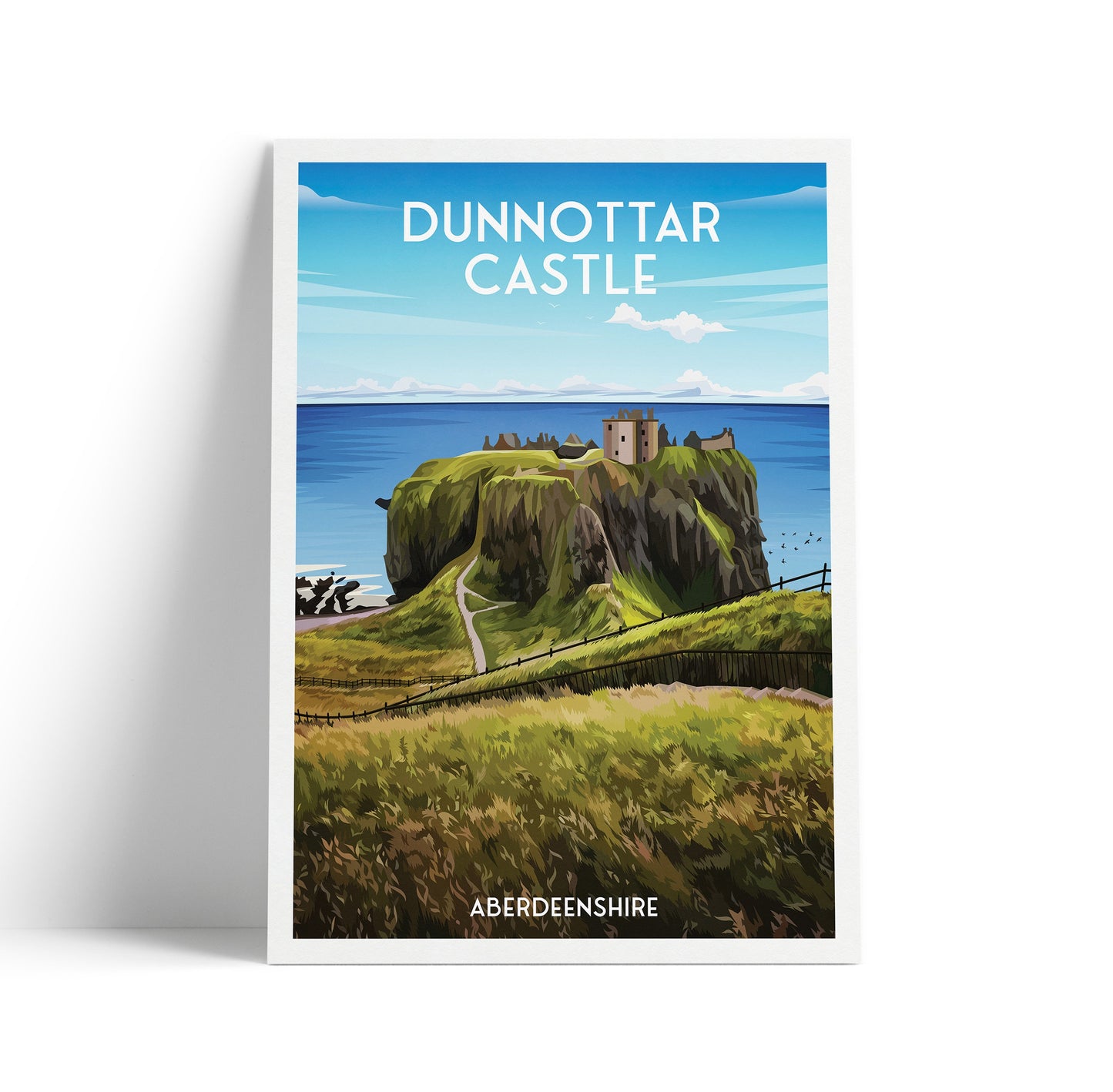 Dunnottar Castle Travel Poster - A Breathtaking Scottish Adventure - Stonehaven Print - Wedding gift - Birthday present