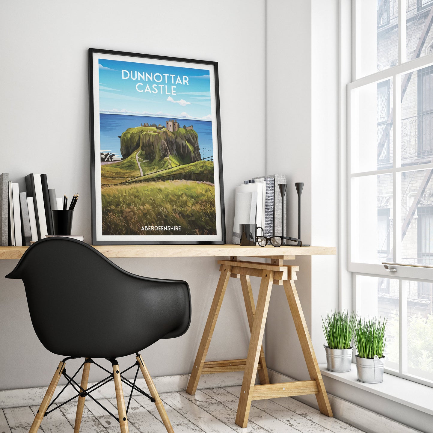 Dunnottar Castle Travel Poster - A Breathtaking Scottish Adventure - Stonehaven Print - Wedding gift - Birthday present