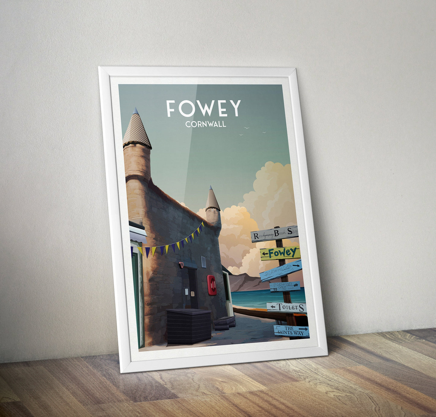 Fowey Print - Cornwall Travel Poster - England