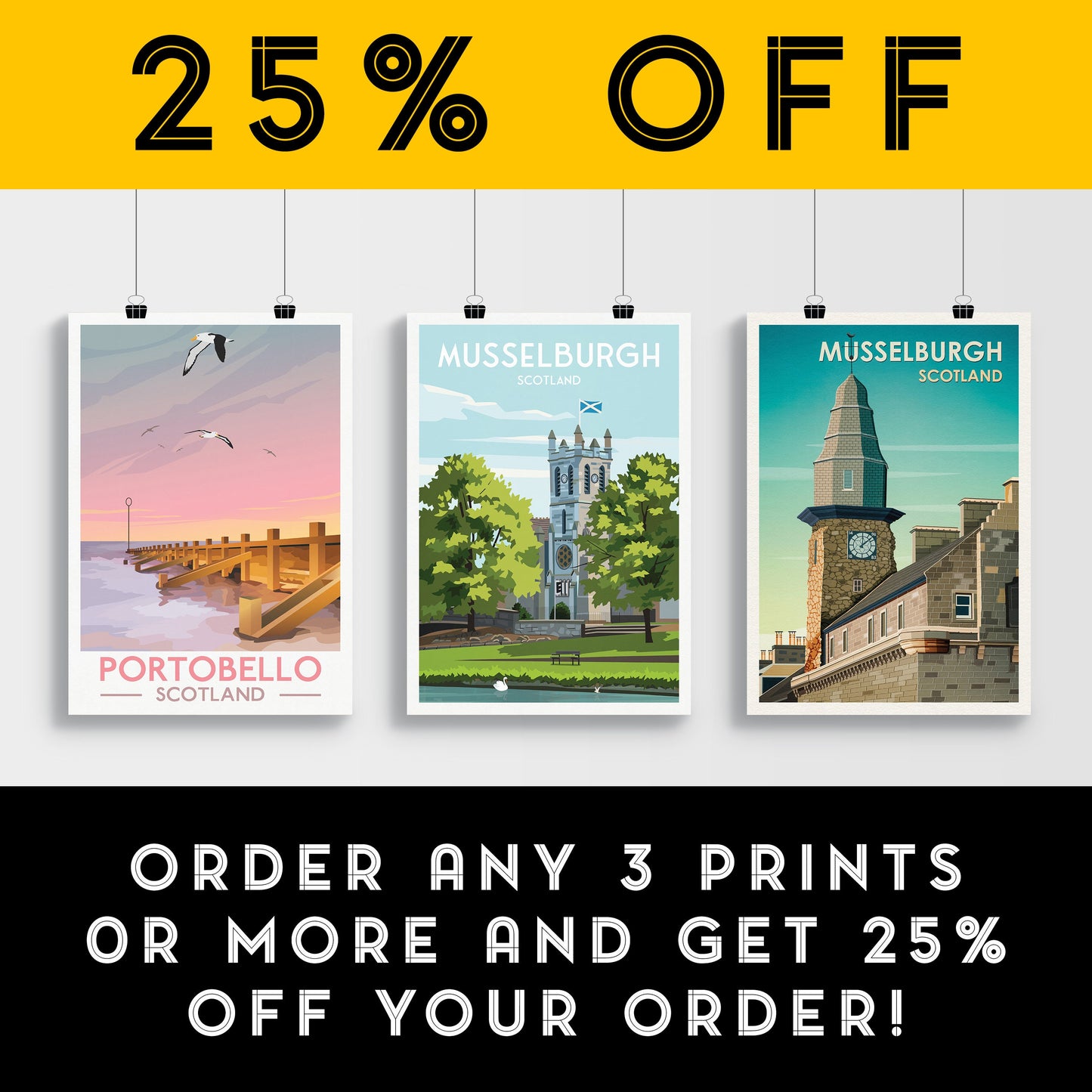 Musselburgh Print - St Andrews High Church - Edinburgh Poster - East Lothian - Midlothian