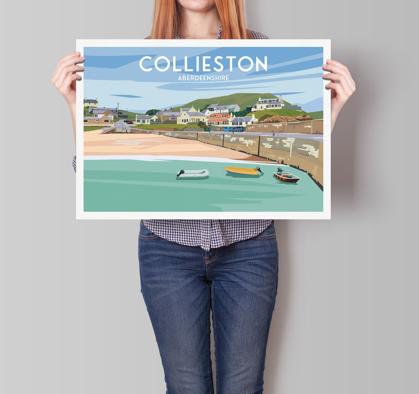 Collieston Bay Print - Aberdeenshire Travel Poster - Ellon - Scotland - Wall Art - Gift