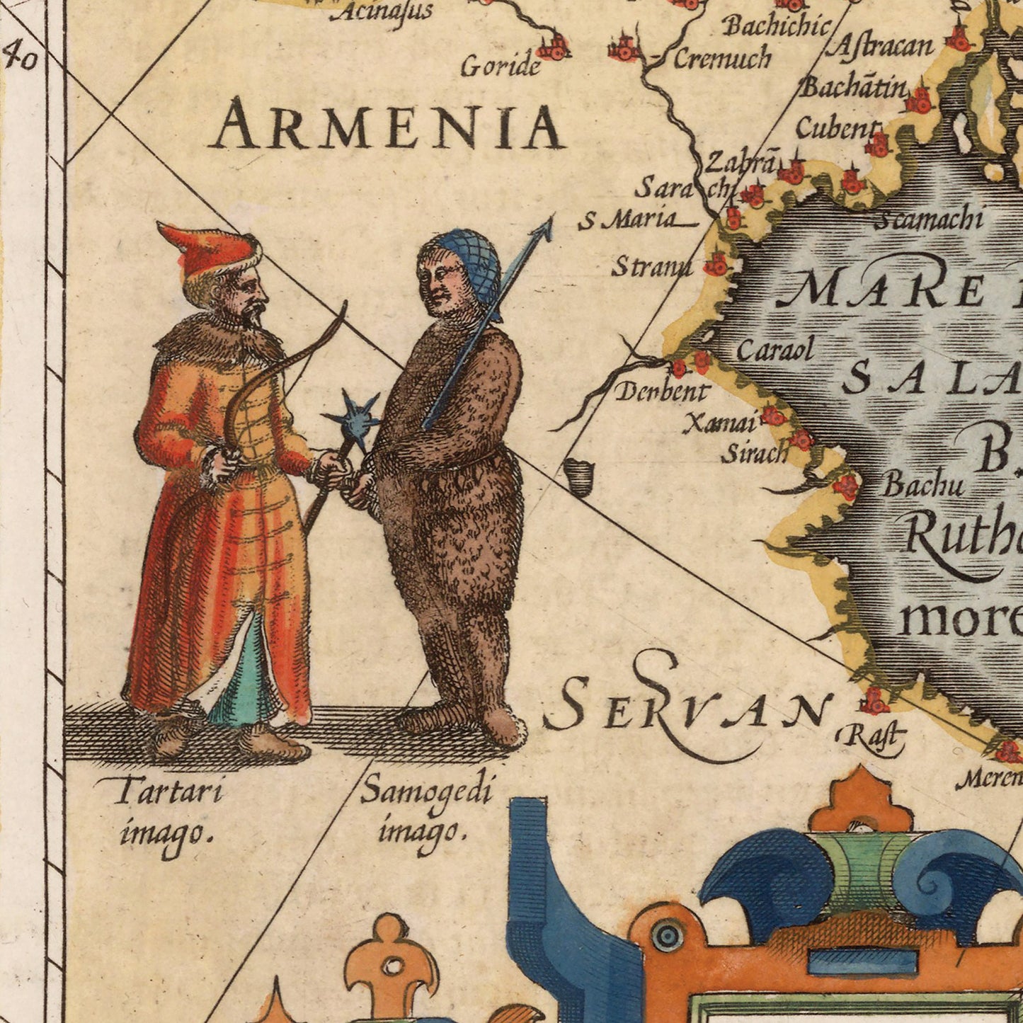 Tartatia Map | 1623 | Vintage Reproduction Print | Hendricus Hondius | Gerhard Mercator | Tartary | Russia | Crimea