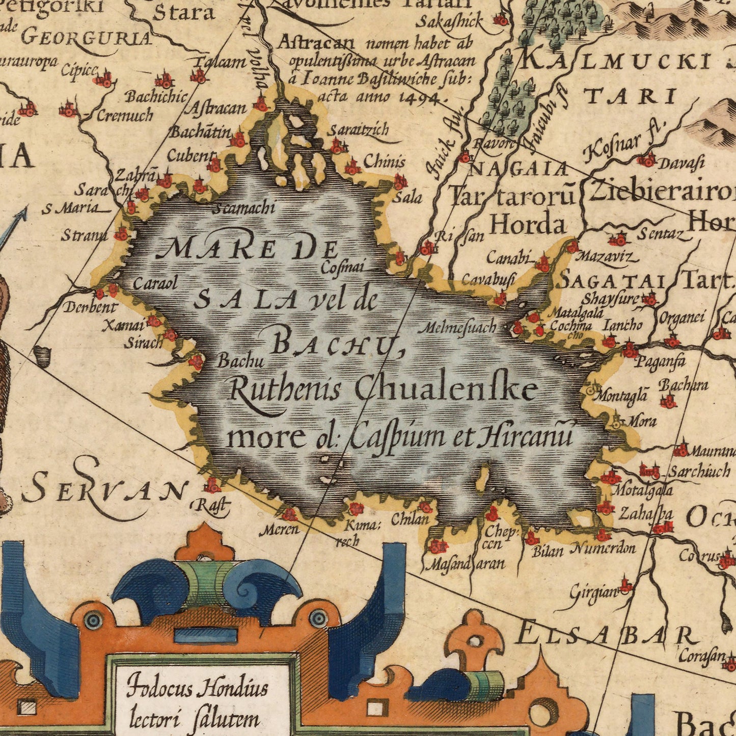 Tartatia Map | 1623 | Vintage Reproduction Print | Hendricus Hondius | Gerhard Mercator | Tartary | Russia | Crimea